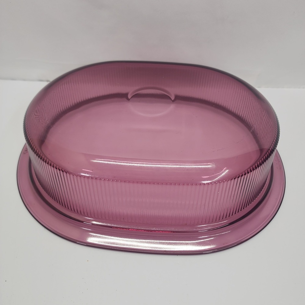 Vintage Corning Visions Cranberry V-34-B 4 Qt Roaster w V-34-C Lid USA - Picture 6 of 6